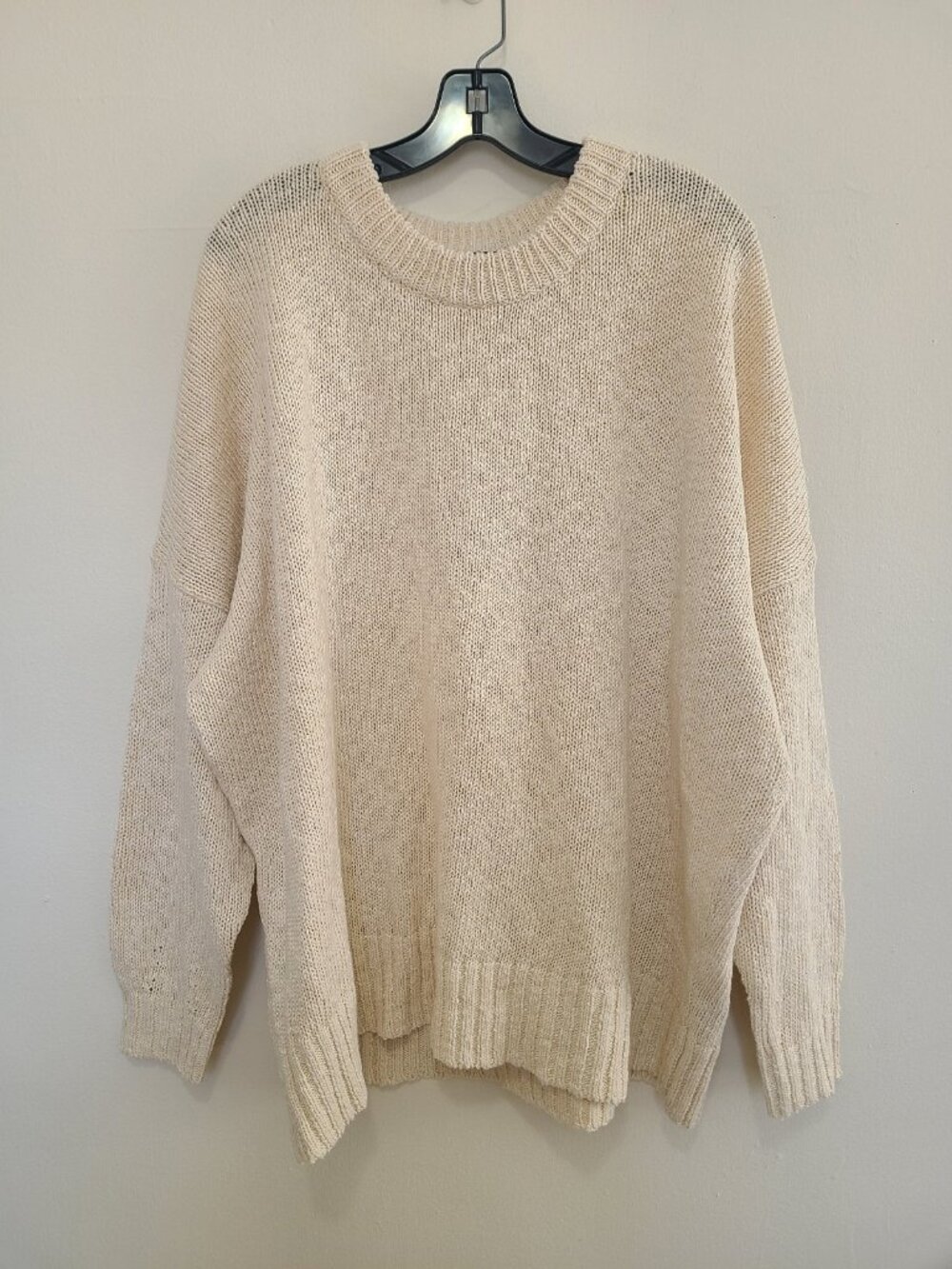 Jenni Kayne Foster Cotton Sweater Ivory Size XXL
